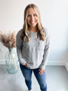 Bailey Pocket Sweater in Grey