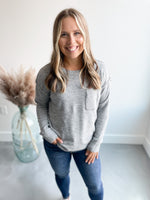 Bailey Pocket Sweater in Grey