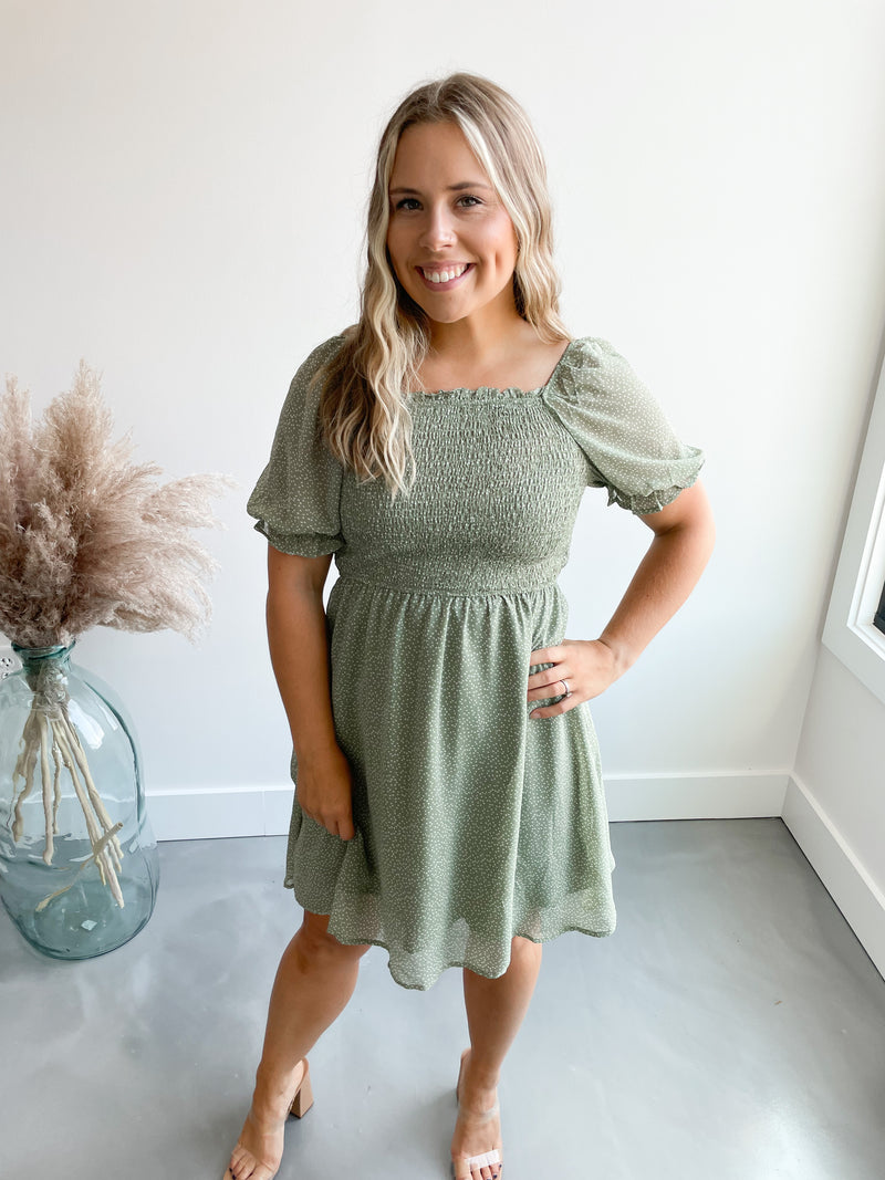 Sage Dottie Dress