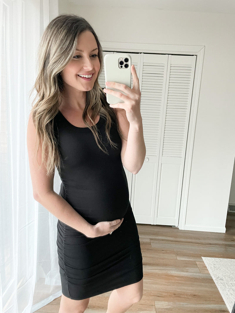 Everyday Ribbed Dress in Black