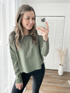 Olive Cropped Long Sleeve // DOW // Final Sale
