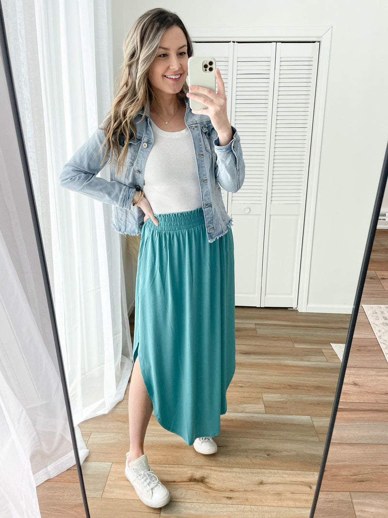 The Cora Skirt in Teal