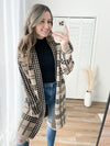 Taupe Houndstooth Cardigan