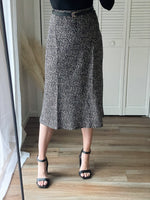 The Trellis Satin Skirt in Black