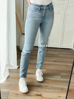 The Santana High Rise Slim Straight Jeans