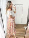 Maui Floral Midi Skirt