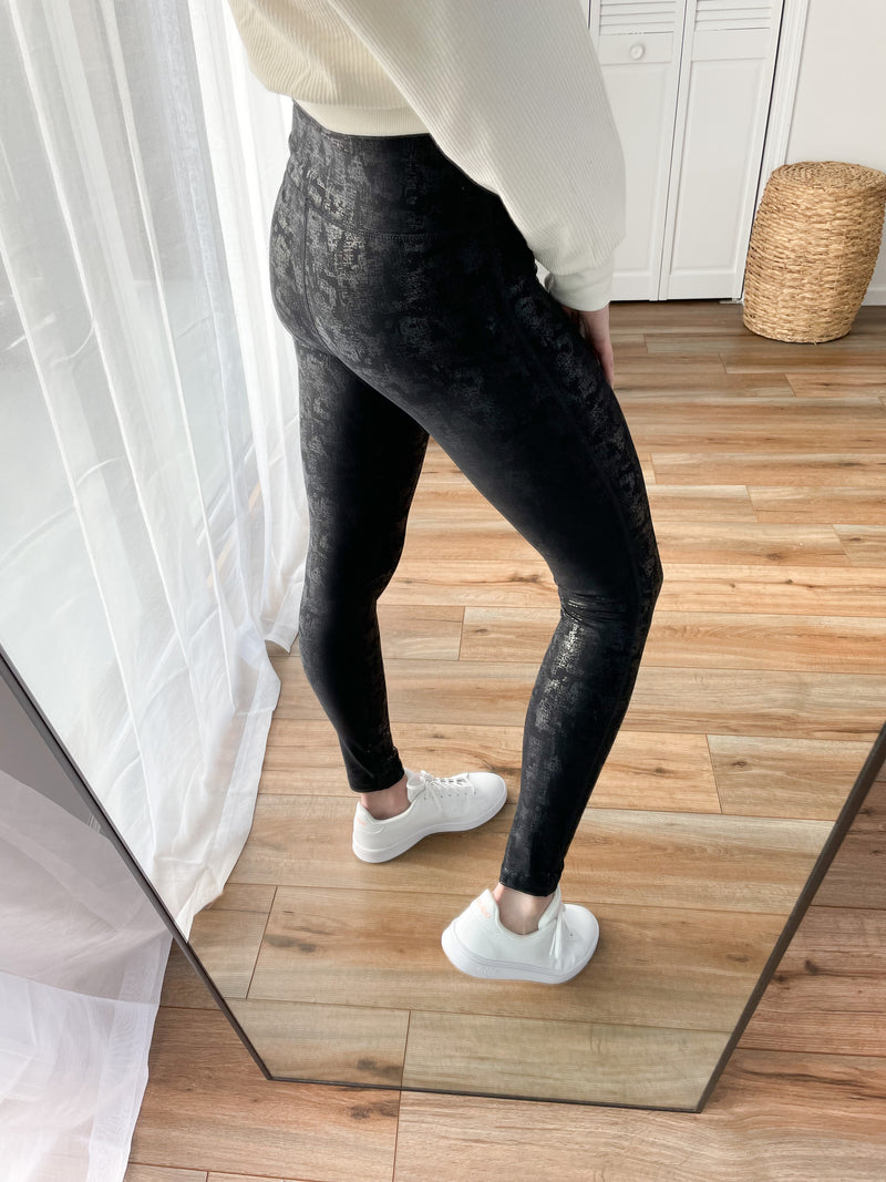 Black Foil Leggings