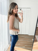 Vintage Washed Ribbed Tank in Oat